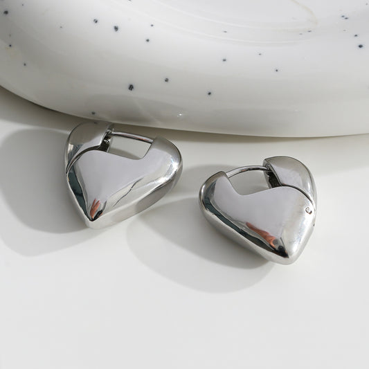Boucles d'oreilles créoles épaisses en cœur
