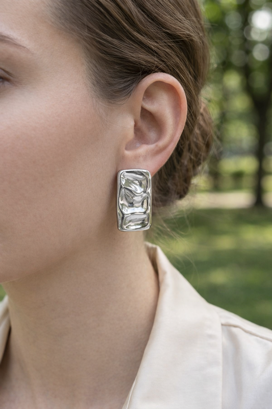 Boucles d'oreilles rectangle puce d'oreilles