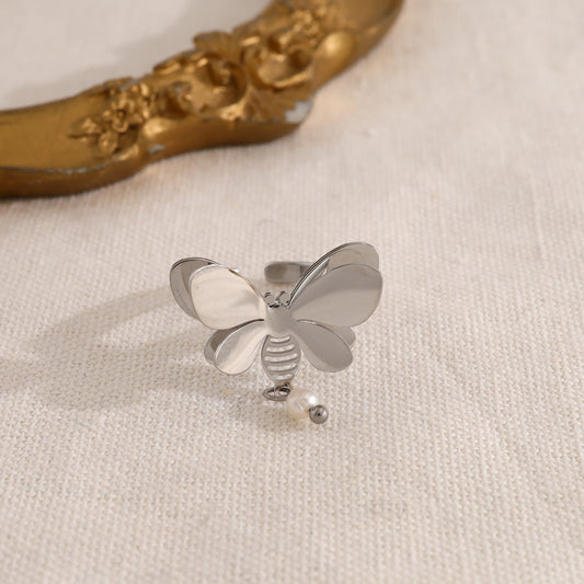 Bague papillon avec pendentif