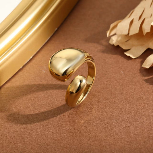 Bague Dorée Câlin Avec Grosse Pointe