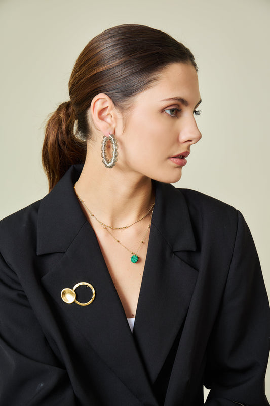 Boucles d'Oreilles Créoles Epaisses ondulées
