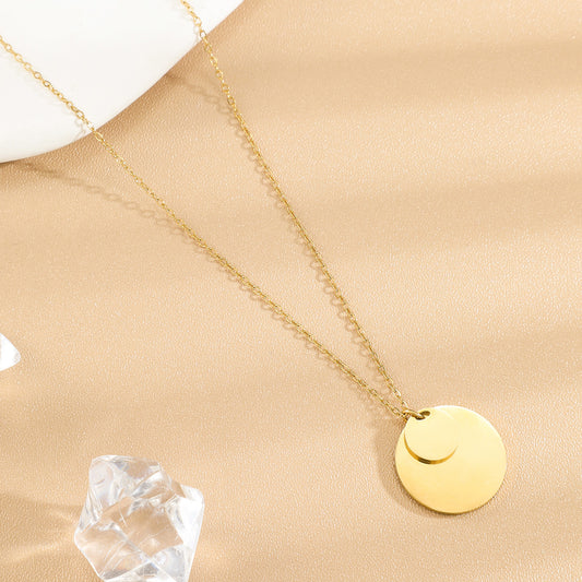 Collier chaîne dorée avec pendentifs ronds à graver