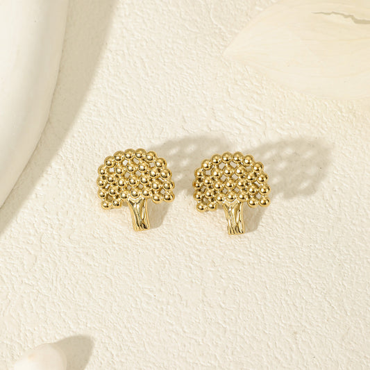 Boucles D'oreille Dorées Arbre