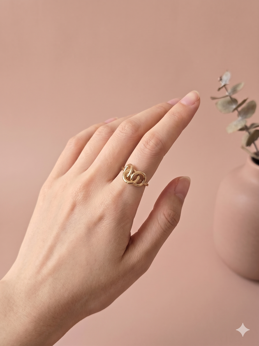Bague Ajustable Anneaux Entrelacés
