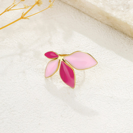 Bague Dorée Ajustable Motif Feuilles