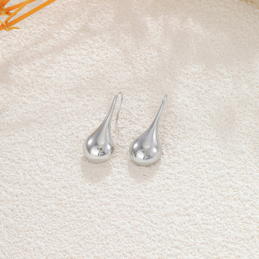 Boucles d'oreilles argentées gouttes effet miroir