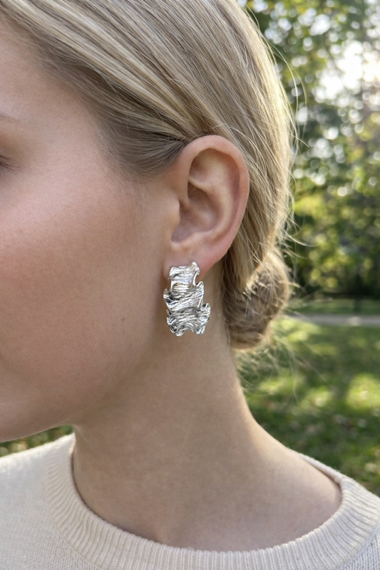 Boucles d'oreilles plissé martelé