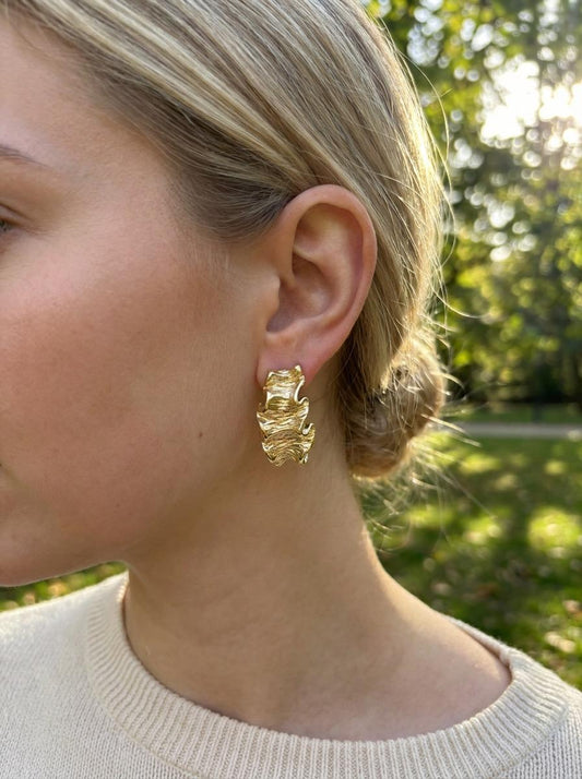 Boucles d'oreilles plissé martelé