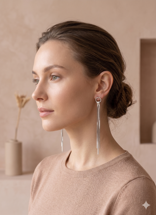Boucles d’oreilles pendantes maillons serpent rond