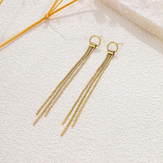 Boucles d’oreilles pendantes maillons serpent rond