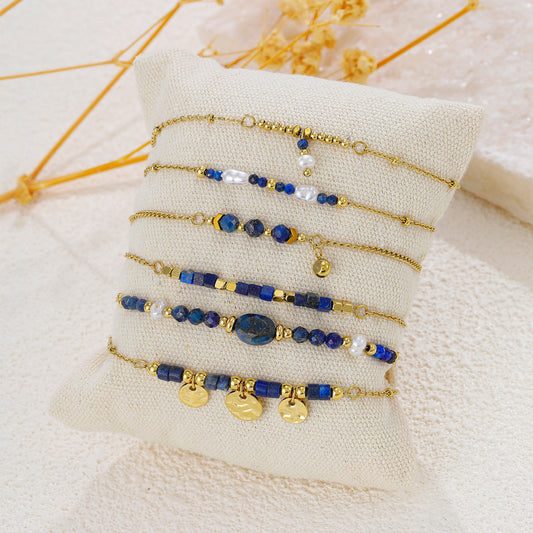 Lot de 6 bracelets lapis lazuli mélange de perles