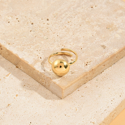 Bague Dorée Boule Ajustable