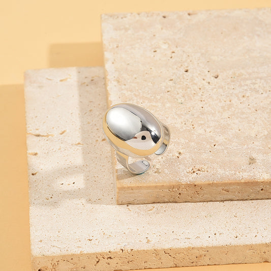 Bague Argentée Ovale Ajustable