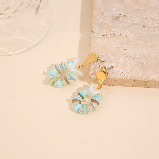 Boucles d'oreilles petites pendantes bleues