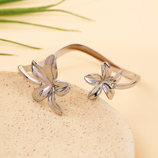 Bracelet Jonc Fin Fleurs Tropicales