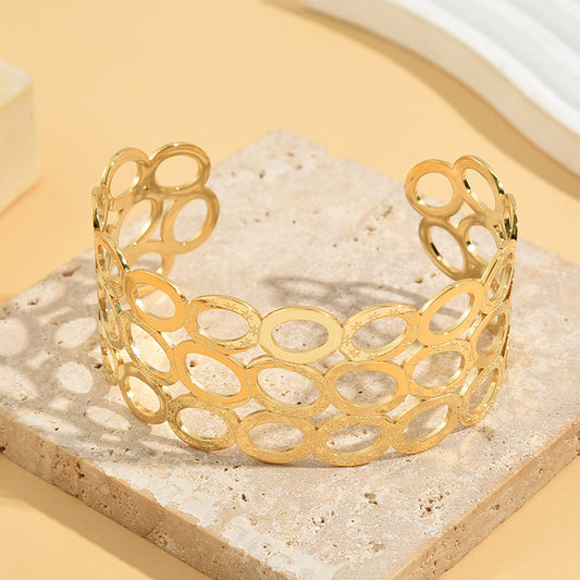 Bracelet Doré Jonc Manchette Multi Cercle