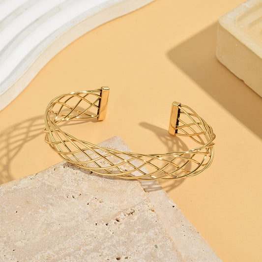 Bracelet Doré Jonc Tressés Multifils