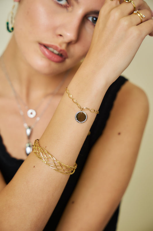 Bracelet Doré Jonc Tressés Multifils