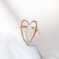 Bague dorée ajustable cœur avec strass