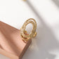 Bague dorée ajustable ovale