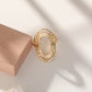 Bague dorée ajustable ovale