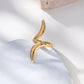 Bague dorée ajustable par l'avant double asymétrique