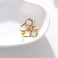 Bague dorée ajustable triple lignes