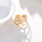 Bague dorée ajustable triple lignes