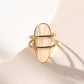 Bague dorée ajustable ovale double ligne