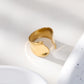 Bague dorée ajustable ouberture à l'avant