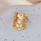 Bague dorée ajustable minis rectangles