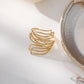Bague dorée ajustable fleur