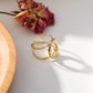 Bague dorée ajustable cercle double ligne