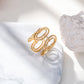 Bague dorée ajustable multi ovale