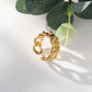 Bague dorée ajustable maillons avec points