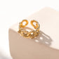 Bague dorée ajustable maillons avec points