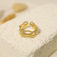 Bague dorée ajustable multi vagues