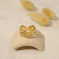 Bague dorée ajustable multi vagues