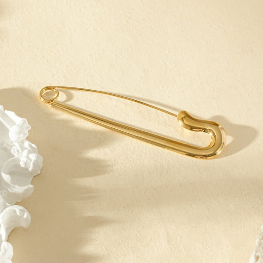 Broche épingle dorée en acier inoxydable