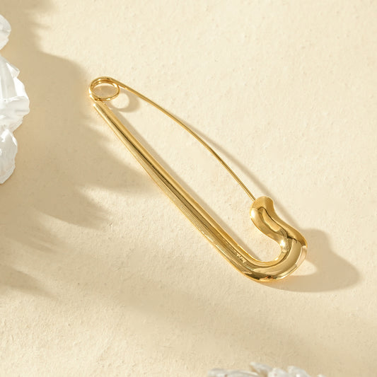 Broche épingle dorée en acier inoxydable