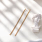 Boucles d'oreilles strass rectangle et chaînes pendantes longues