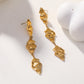 Boucles d'oreilles triple losanges martelés pendantes