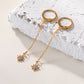 Boucles d'oreilles minis anneaux avec étoiles pendantes