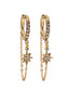 Boucles d'oreilles dorées mini créoles avec chaînes et étoiles