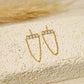 Boucles d'oreilles ligne perles et chaîne dorée