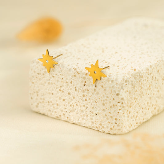 Boucles d'oreilles puce étoile strass