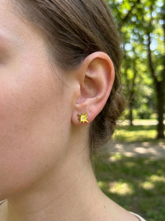 Boucles d'oreilles puce étoile strass