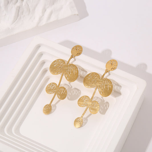 Boucles d'oreilles feuille effet brossé