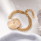 Bracelet épais maillons avec cercle de diamètre 3,3cm