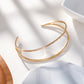 Bracelet jonc doré ajustable double ligne simple